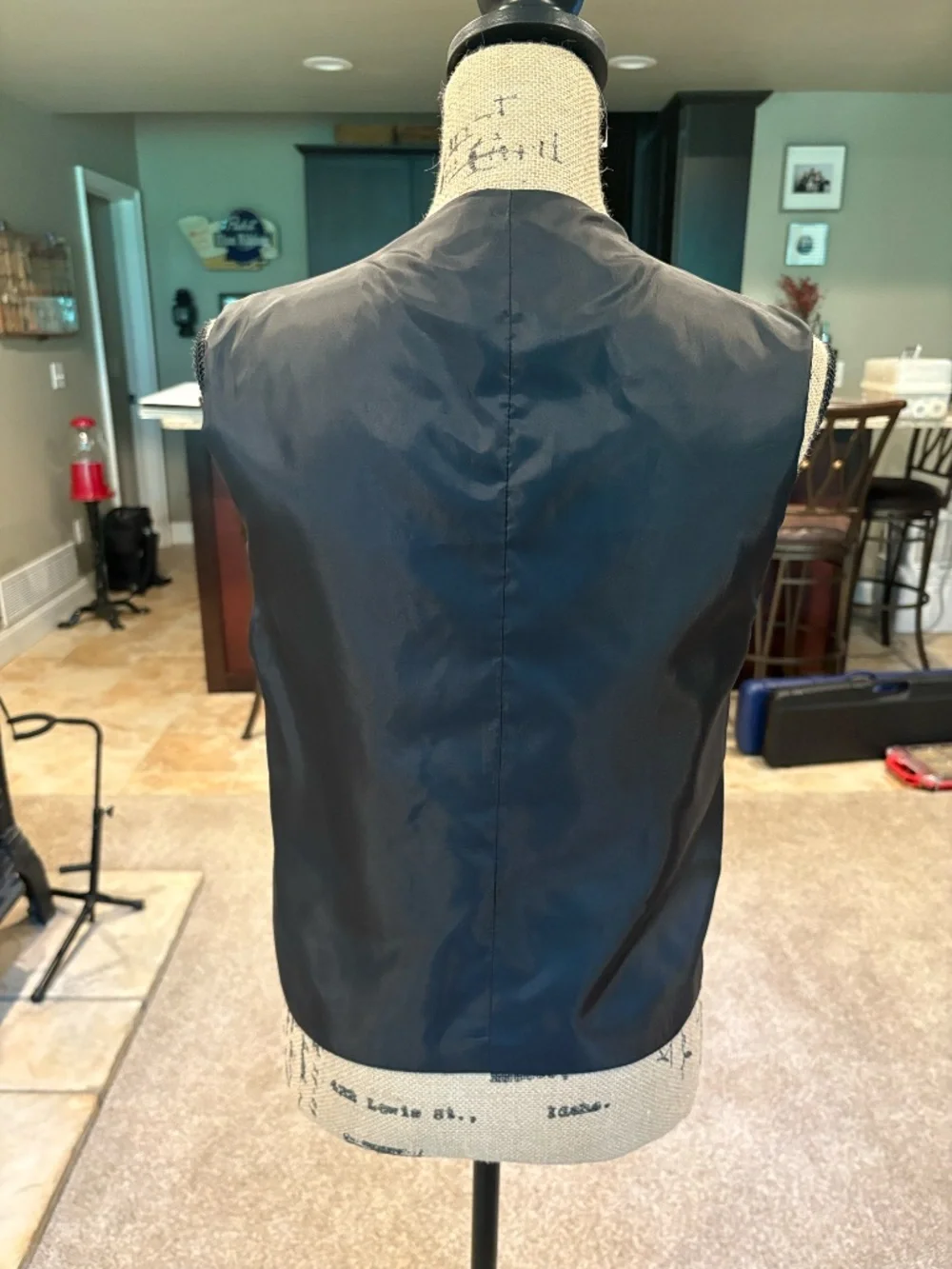 Black/Grey Reversible Suit Vest, Size Small